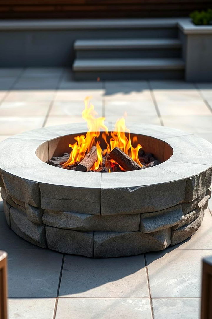 Modern Minimalist Stone Fire Pit - 22 Stone Fire Pit Ideas