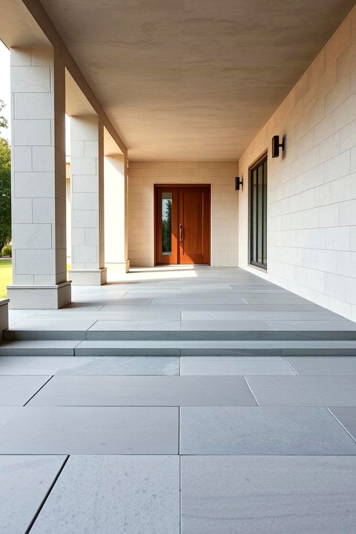 Modern Minimalist Stone Porch - 22 Stone Porch Ideas