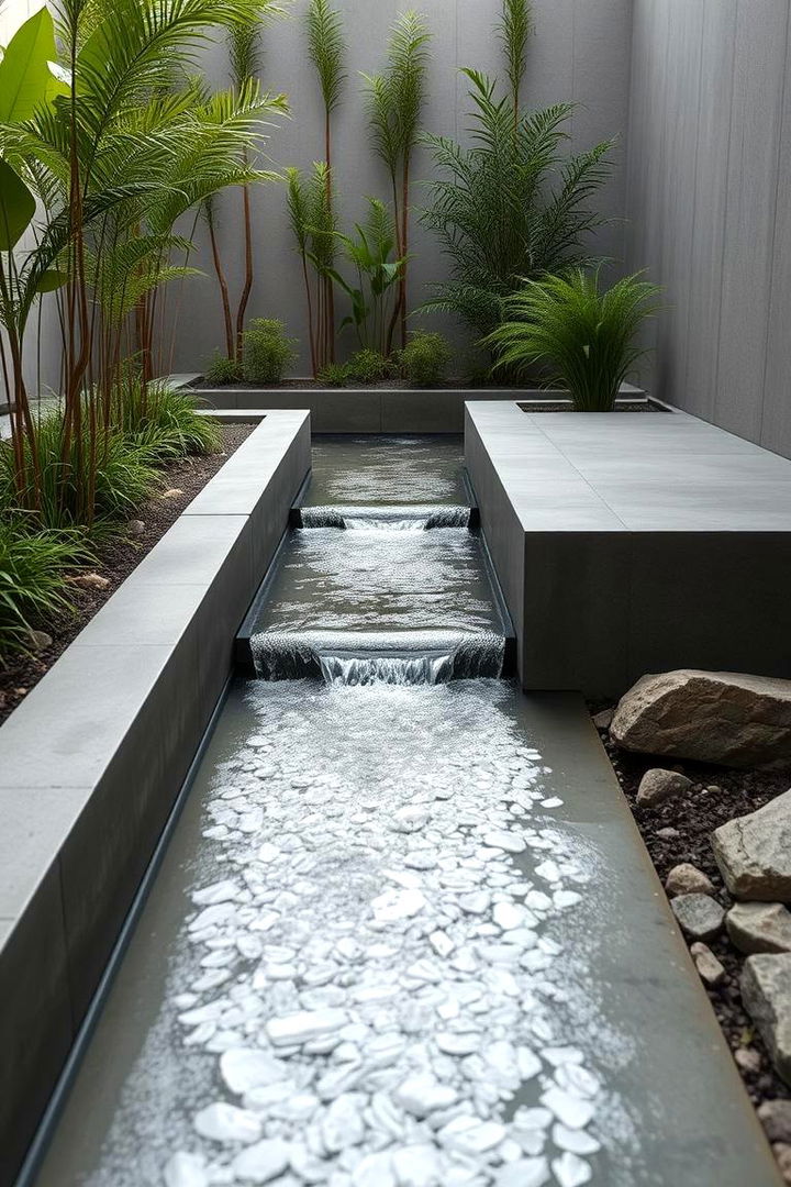 Modern Minimalist Stream - 22 Backyard Waterfall Ideas
