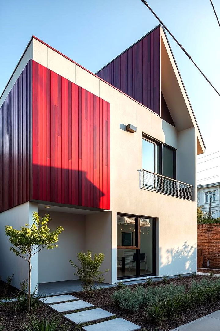 Modern Minimalist Structure - 22 Dark Red House Exterior Ideas