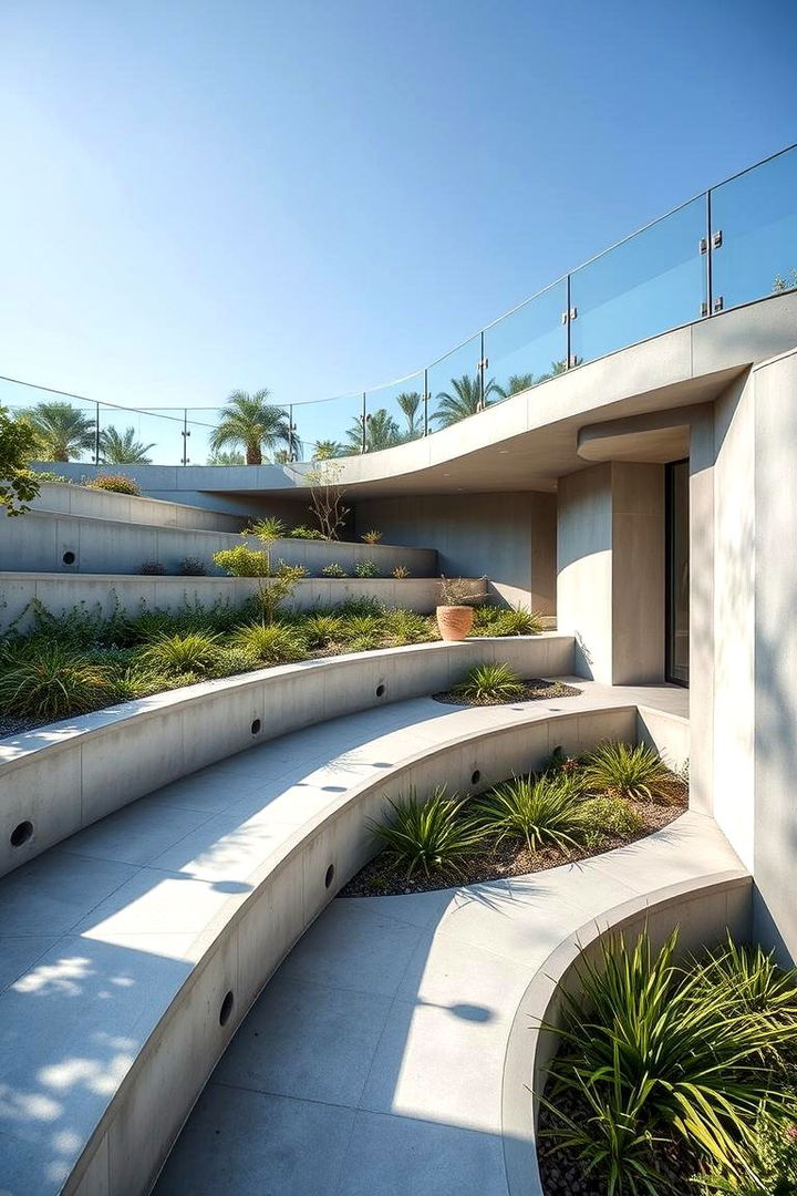 Modern Minimalist Structure - 22 Hillside Terraced Garden Ideas