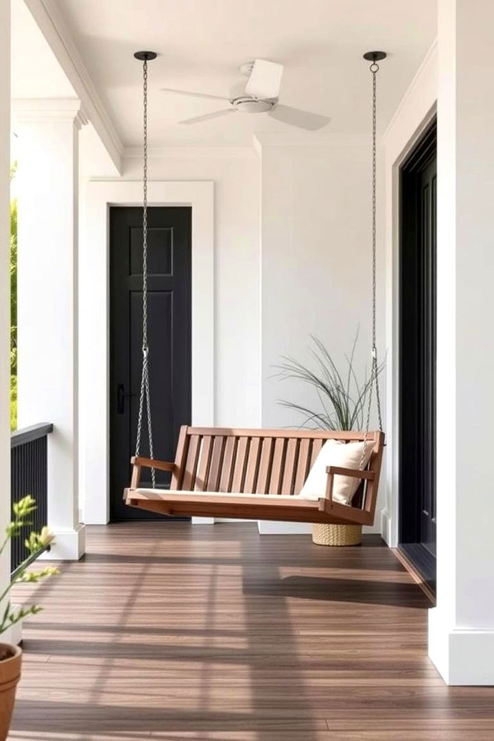 Modern Minimalist Swing - 22 Front Porch Swing Ideas