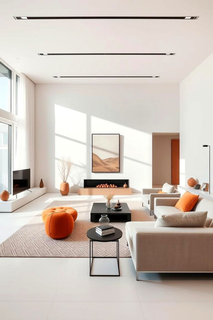 Modern Minimalist Terracotta - 22 terracotta living room ideas