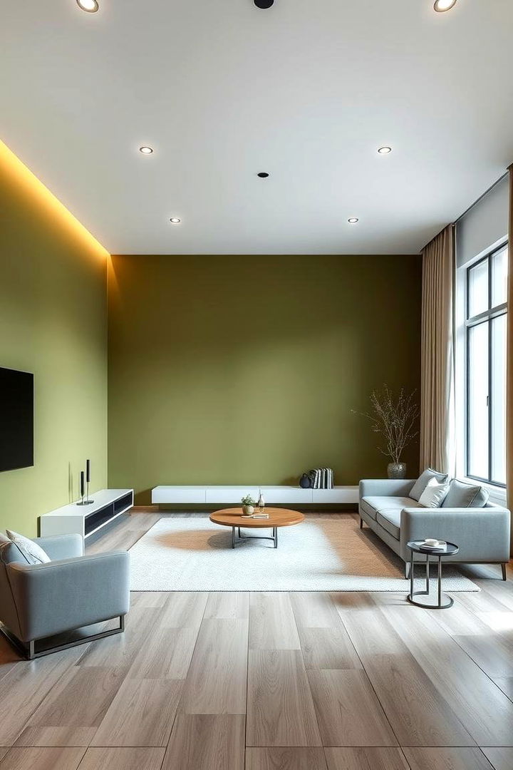 Modern Minimalist Vibe - 22 Olive Green Accent Wall Ideas