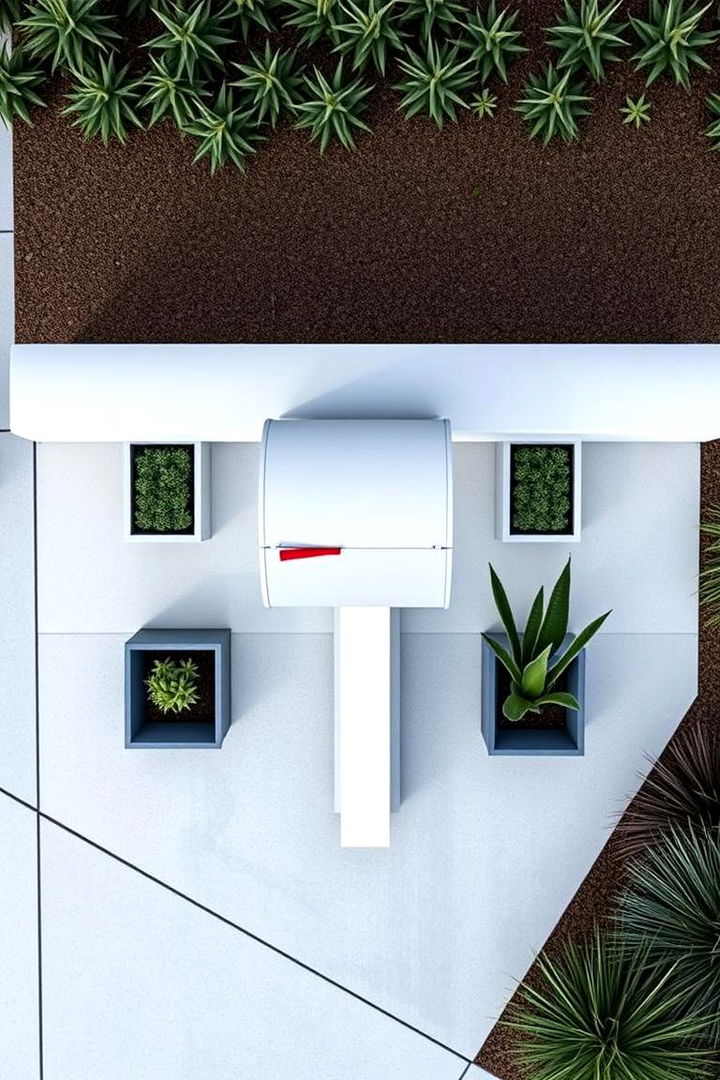 Modern Minimalistic Touch - 22 Mailbox Landscaping Ideas