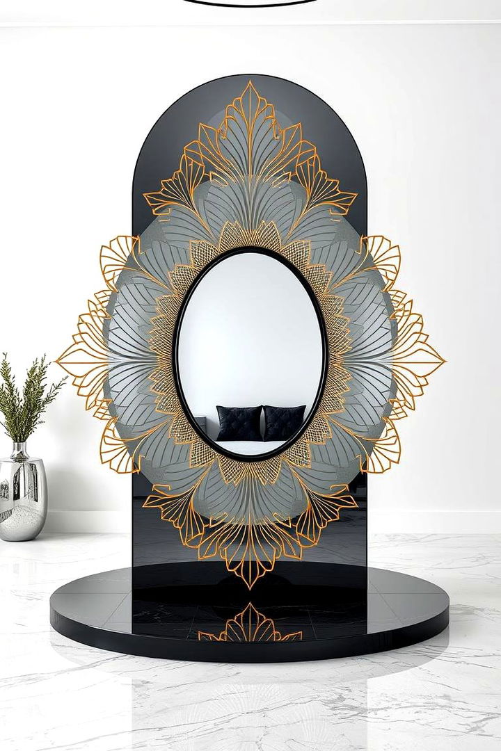 Modern Mirror Elegance - 22 Black and Gold Centerpiece Ideas