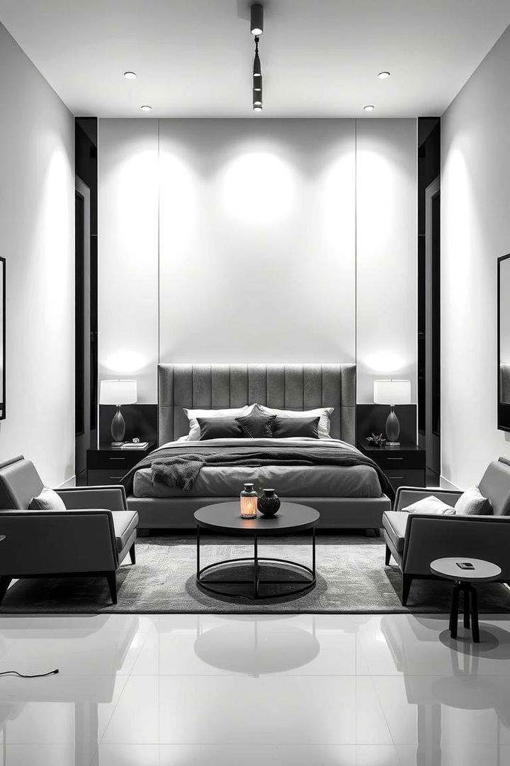 Modern Monochrome Vibe - 22 Grey Headboard Bedroom Ideas