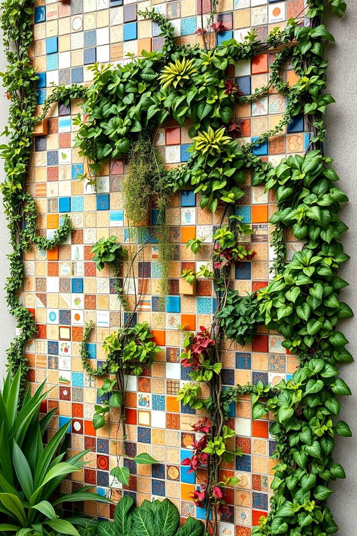 Modern Mosaic Vertical Gardens - 22 Mosaic Garden Ideas