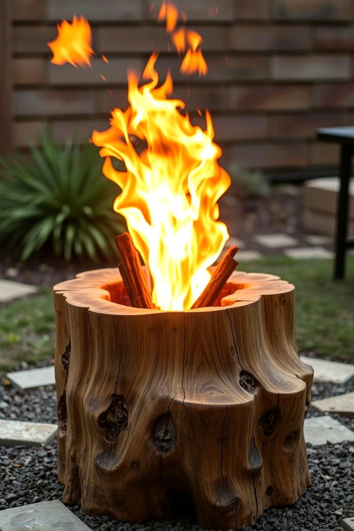 Modern Natural Fusion - 22 Tree Stump Fire Pit Ideas