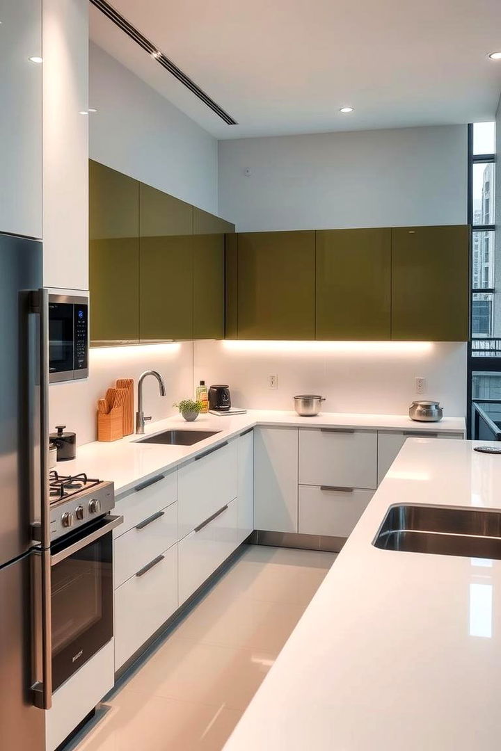Modern Olive Minimalism - 22 Olive Green Kitchens