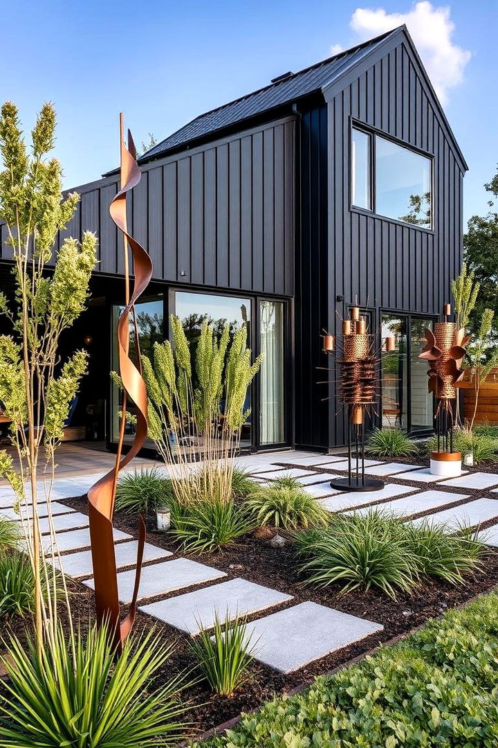 Modern Outdoor Art - 22 Black Modern Farmhouse Exterior Design Ideas