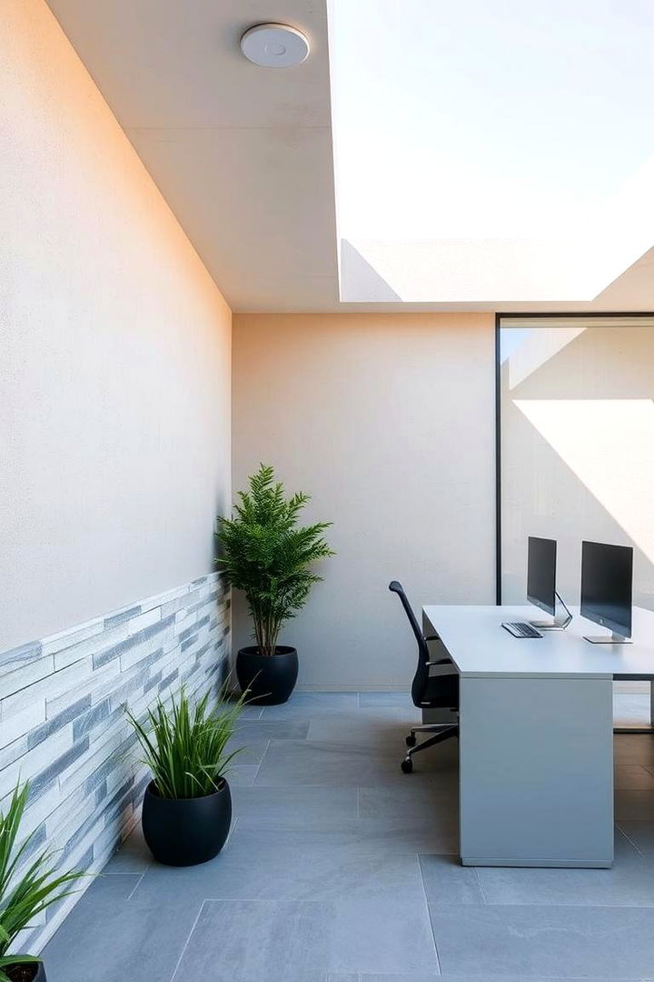 Modern Outdoor Office Space - 22 Stone Wall Ideas