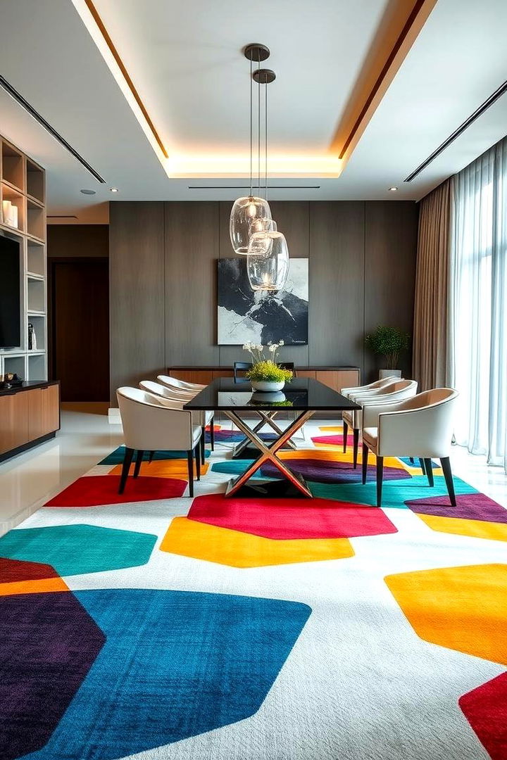 Modern Pattern Play - 22 Carpeted Dining Room Ideas