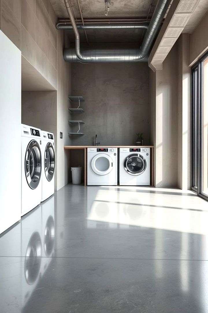 Modern Polished Concrete - 22 Laundry Room Floor Ideas