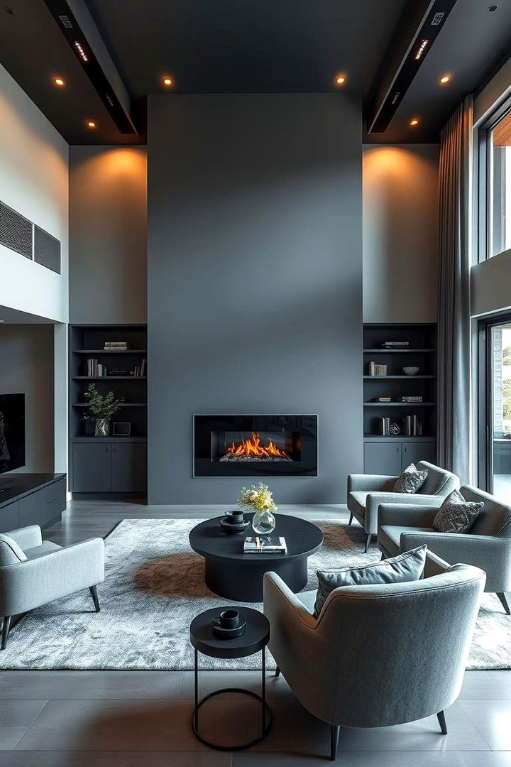 Modern Professional with Fireplace Focal Point - 22 Home Office With Fireplace Ideas
