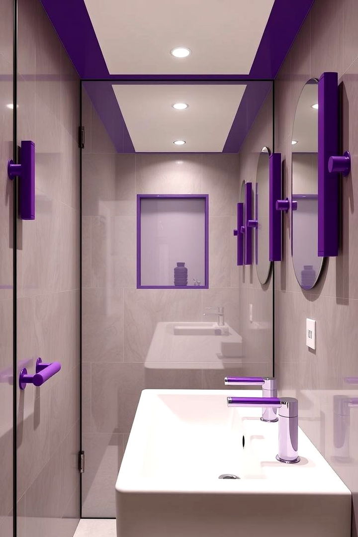 Modern Purple Fixture Details - 22 Purple Bathroom Ideas