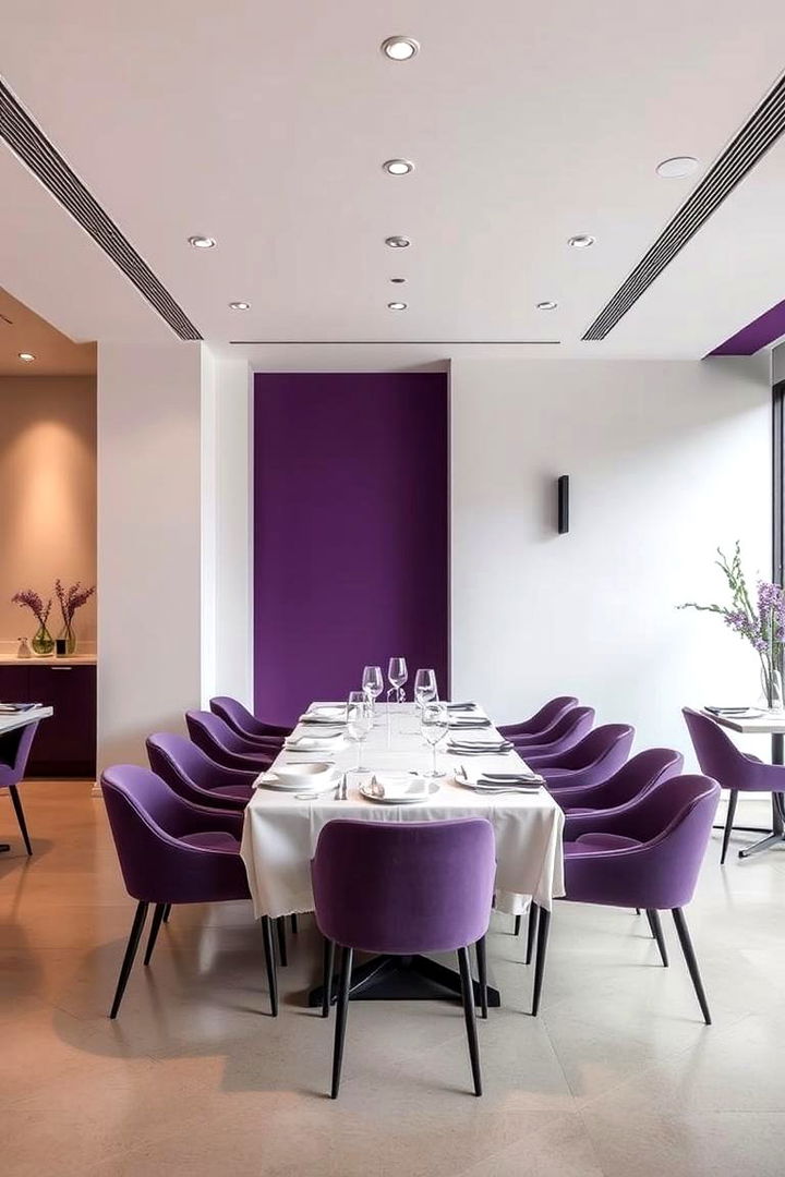 Modern Purple Minimalism - 22 Purple Dining Room Ideas