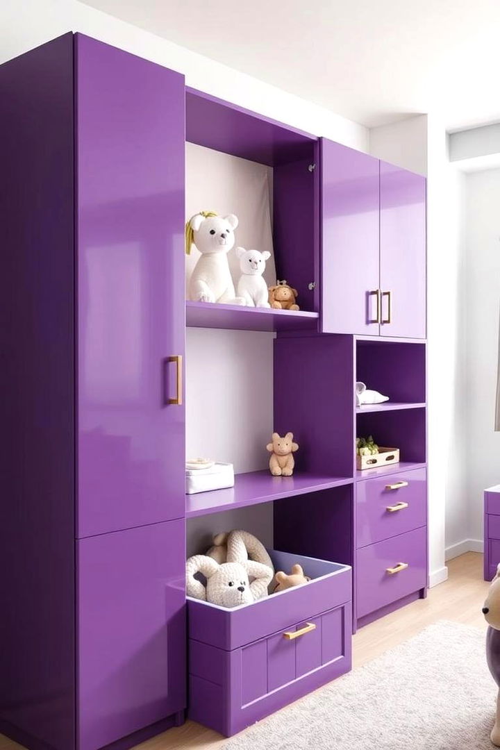 Modern Purple Storage Solutions - 22 Purple Nursery Ideas