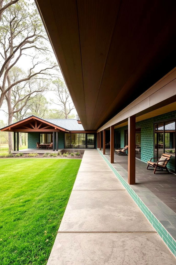 Modern Ranch Style Brick Exteriors - 22 Green Brick Exterior Home Ideas