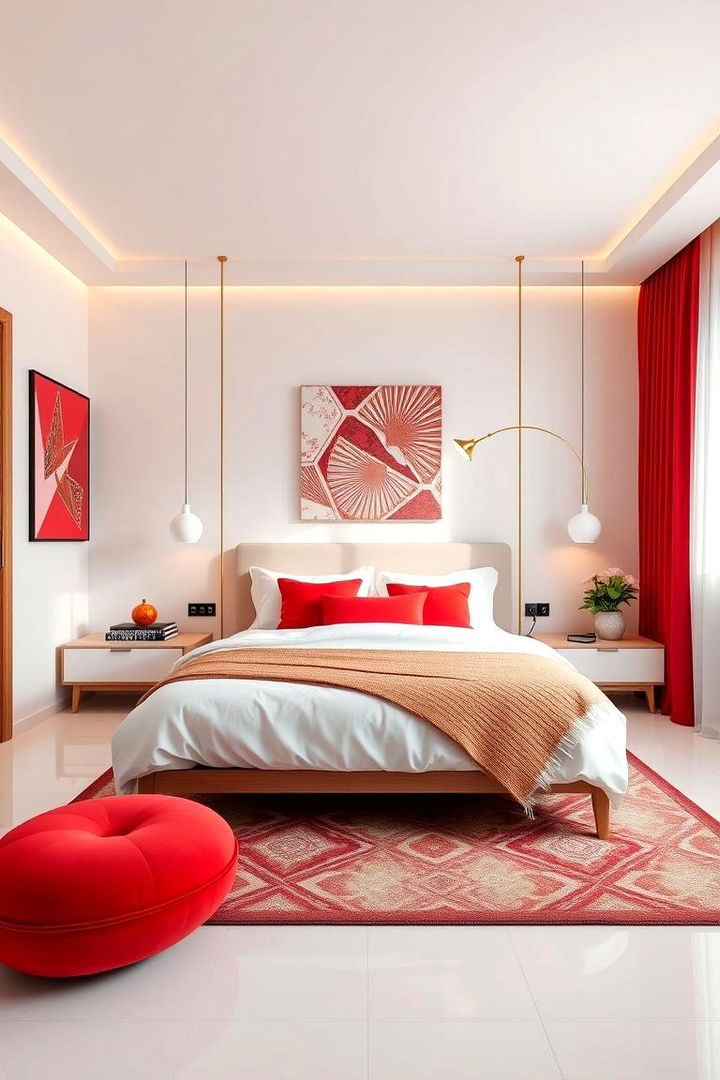 Modern Red Elegance - 22 Red Bedroom Ideas