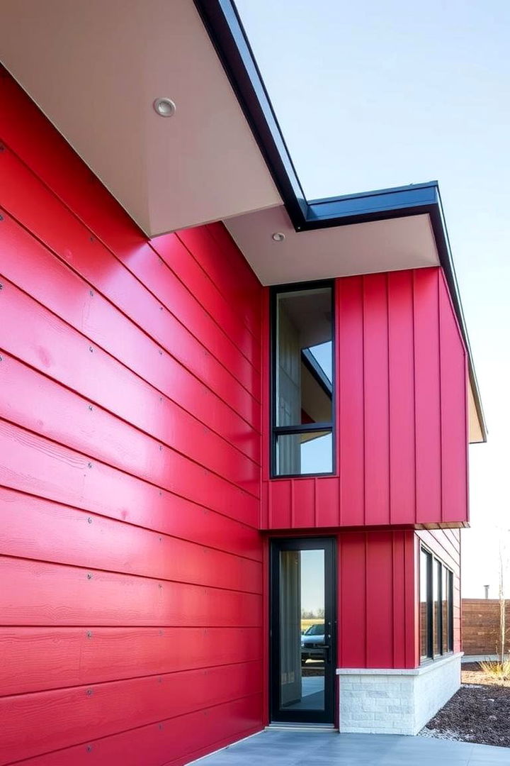 Modern Red Siding Application - 22 red home exterior ideas