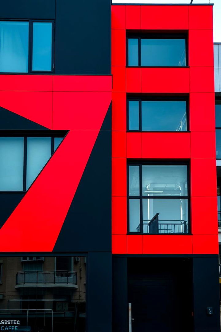 Modern Red and Black Contrast - 22 Dark Red House Exterior Ideas