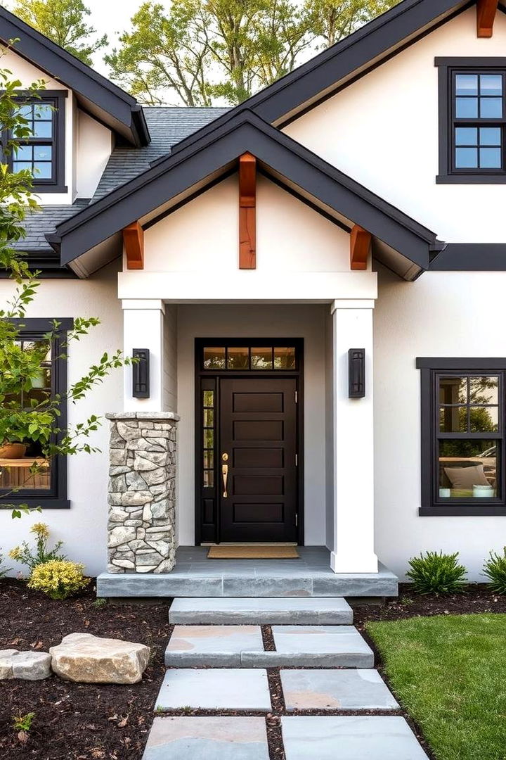 Modern Rustic Appeal - 22 single story white house black trim