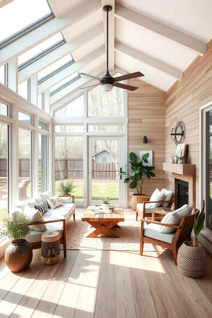 Modern Rustic Blend - 22 Farmhouse Sunroom Ideas