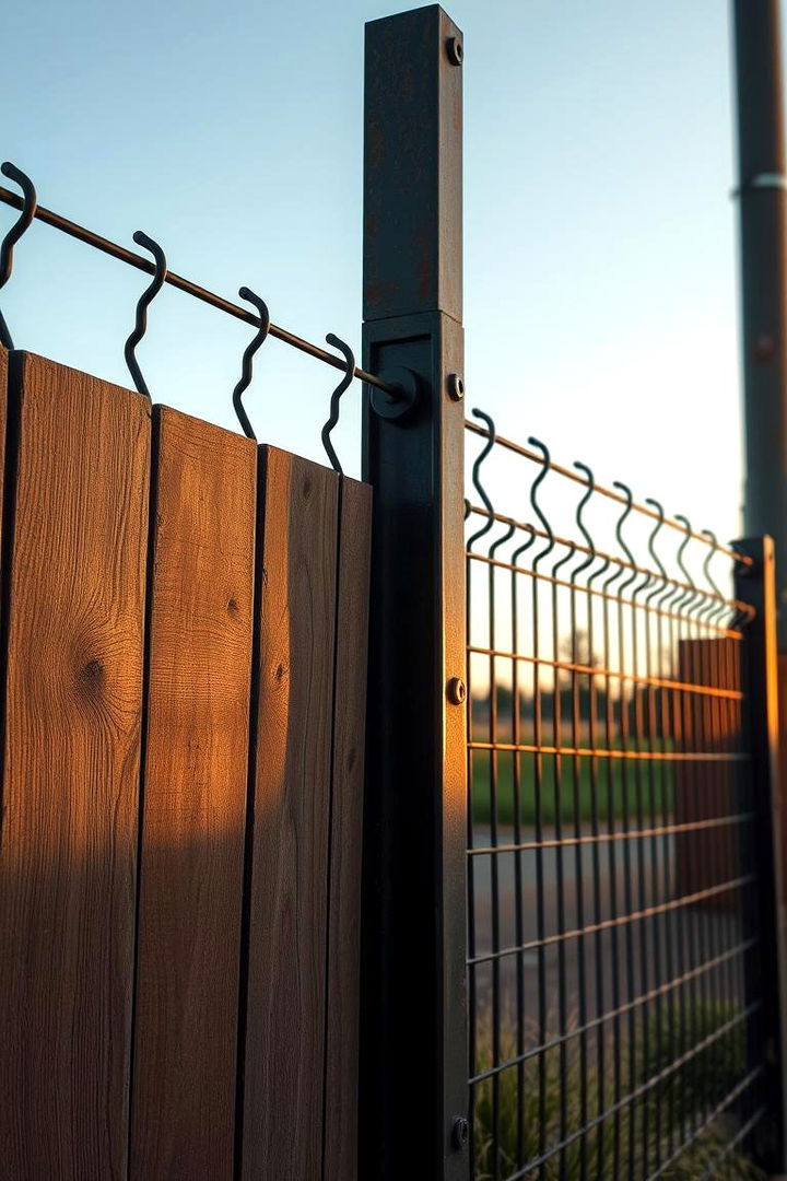 Modern Rustic Charm - 22 Metal and Wood Fence