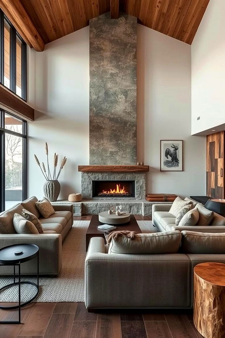 Modern Rustic Fusion - 22 Living Room Ideas With Sectionals and Fireplace