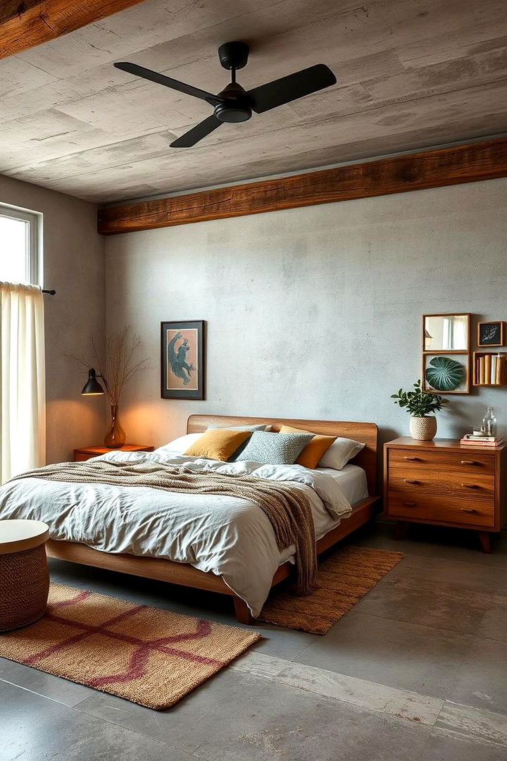 Modern Rustic Fusion - 22 Concrete Floor Bedroom Ideas