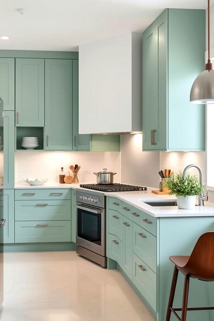 Modern Seafoam Green Cabinets - 22 Seafoam Green Kitchen Ideas