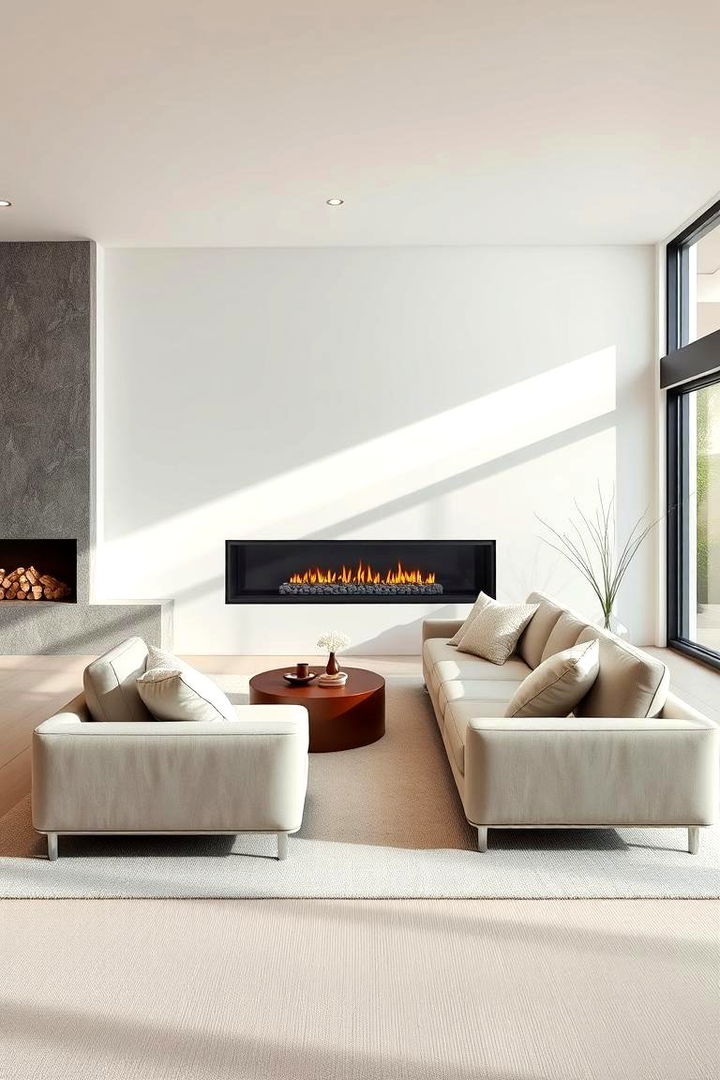 Modern Sectional Sofa Ensemble - 22 Fireplace Seating Ideas