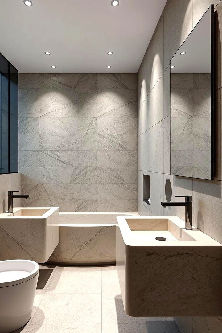 Modern Stone Fixtures - 22 Stone Bathroom Ideas