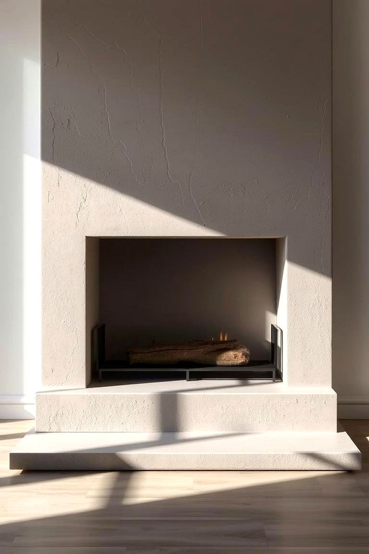 Modern Stucco Minimalism - 22 Stucco Fireplace Ideas