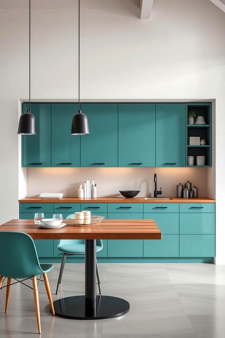Modern Teal Storage Solutions - 22 Teal Dining Room Ideas