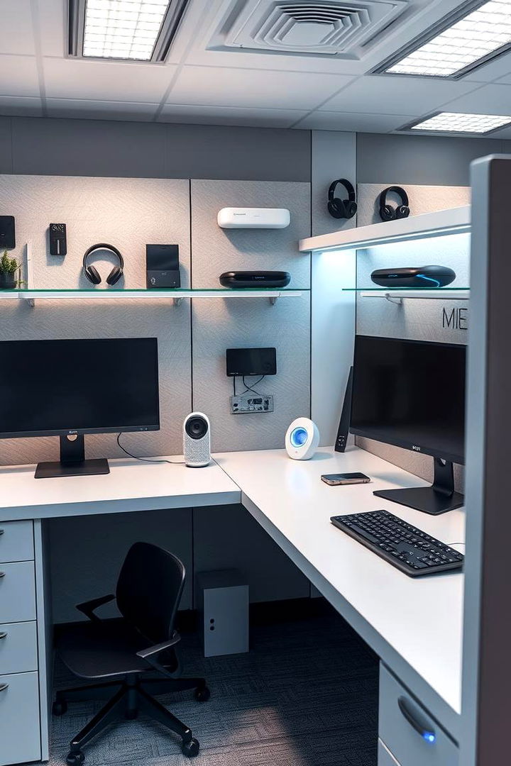 Modern Tech Accessories - 22 Cubicle Decor Ideas
