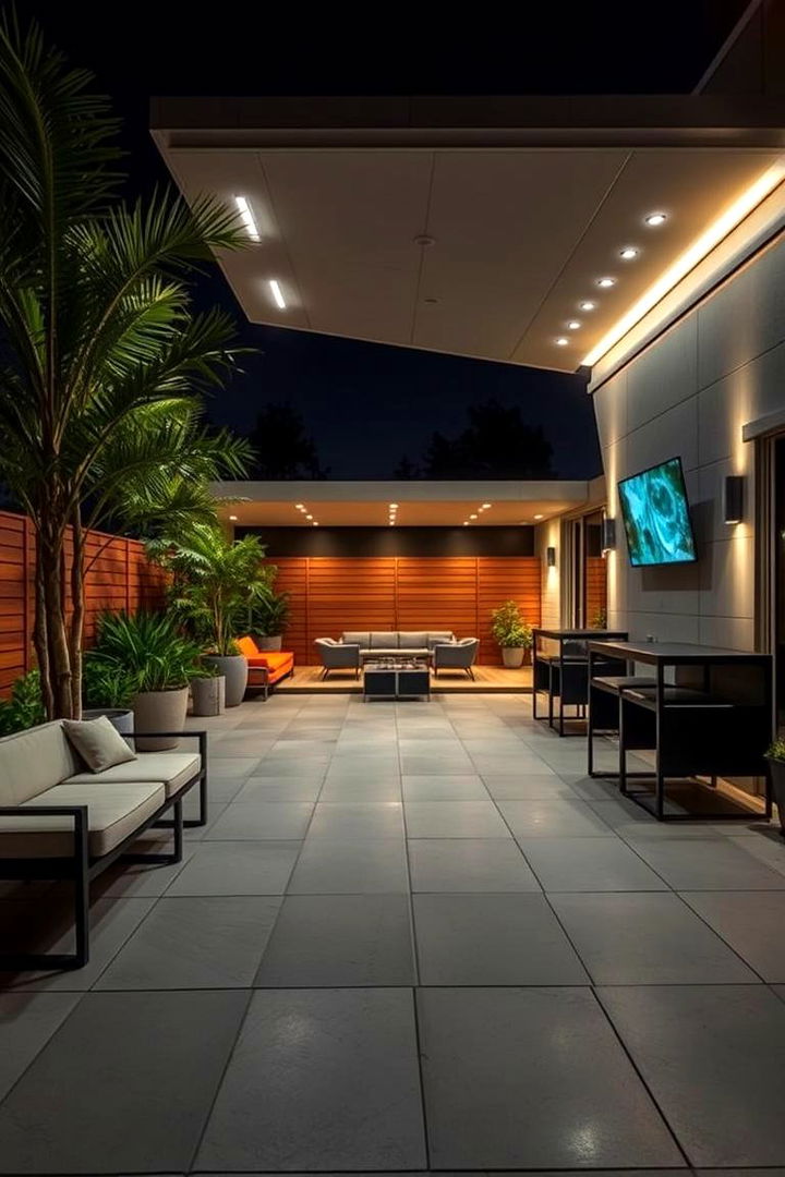 Modern Technology Integration - 22 Deck With Privacy Wall
