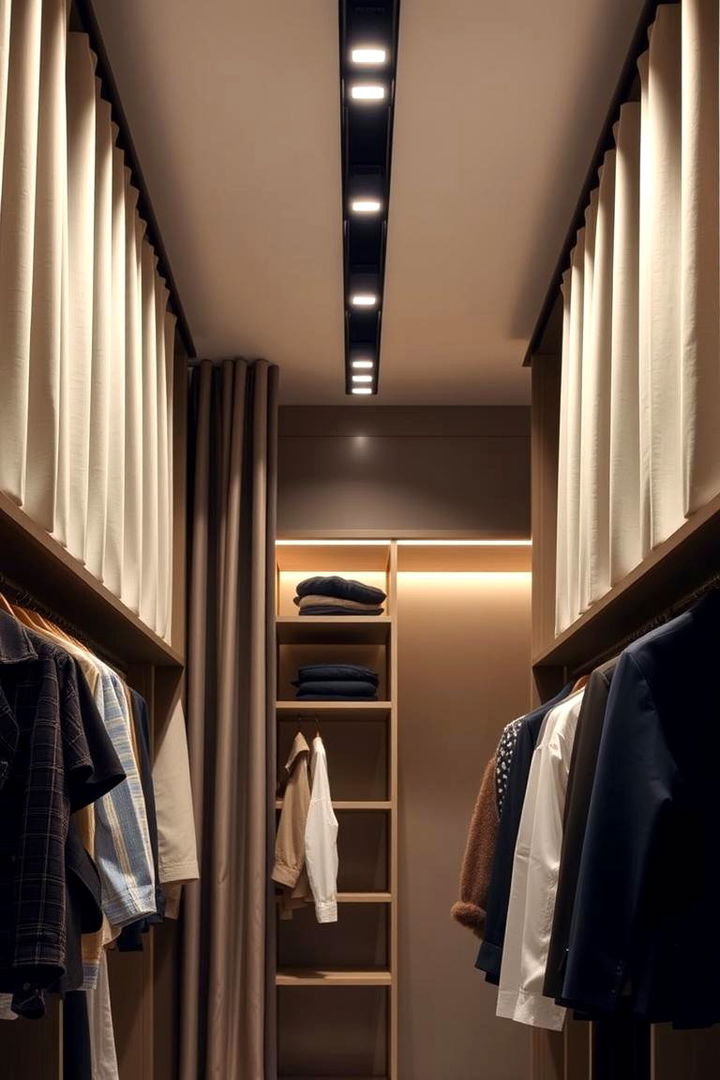 Modern Track System Design - 22 closet curtain ideas