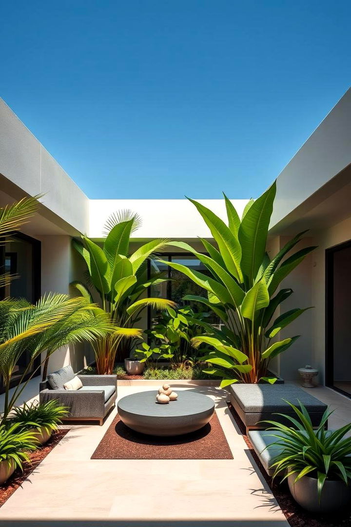 Modern Tropical Courtyard - 22 Tropical Garden Ideas