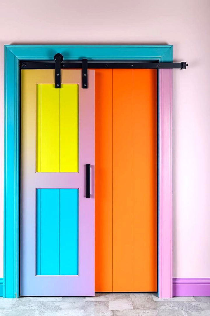 Modern Twist Painted Barn Door - 22 Bathroom Barn Door Ideas