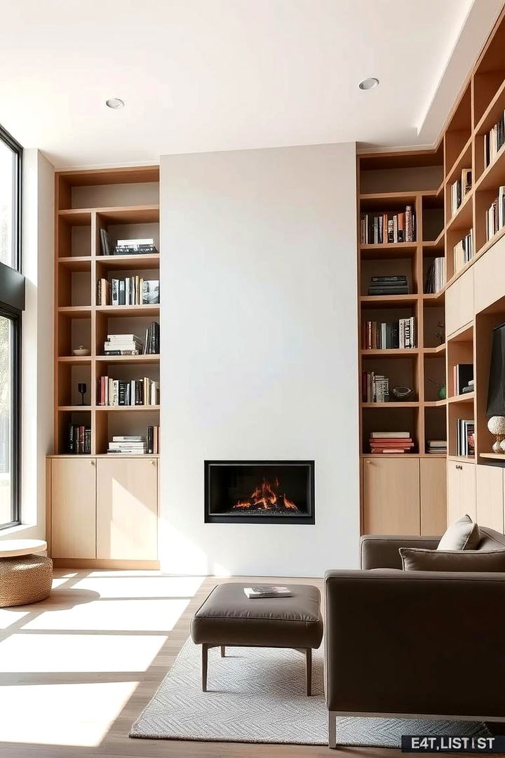 Modern Twist - 22 Fireplace With Bookshelves