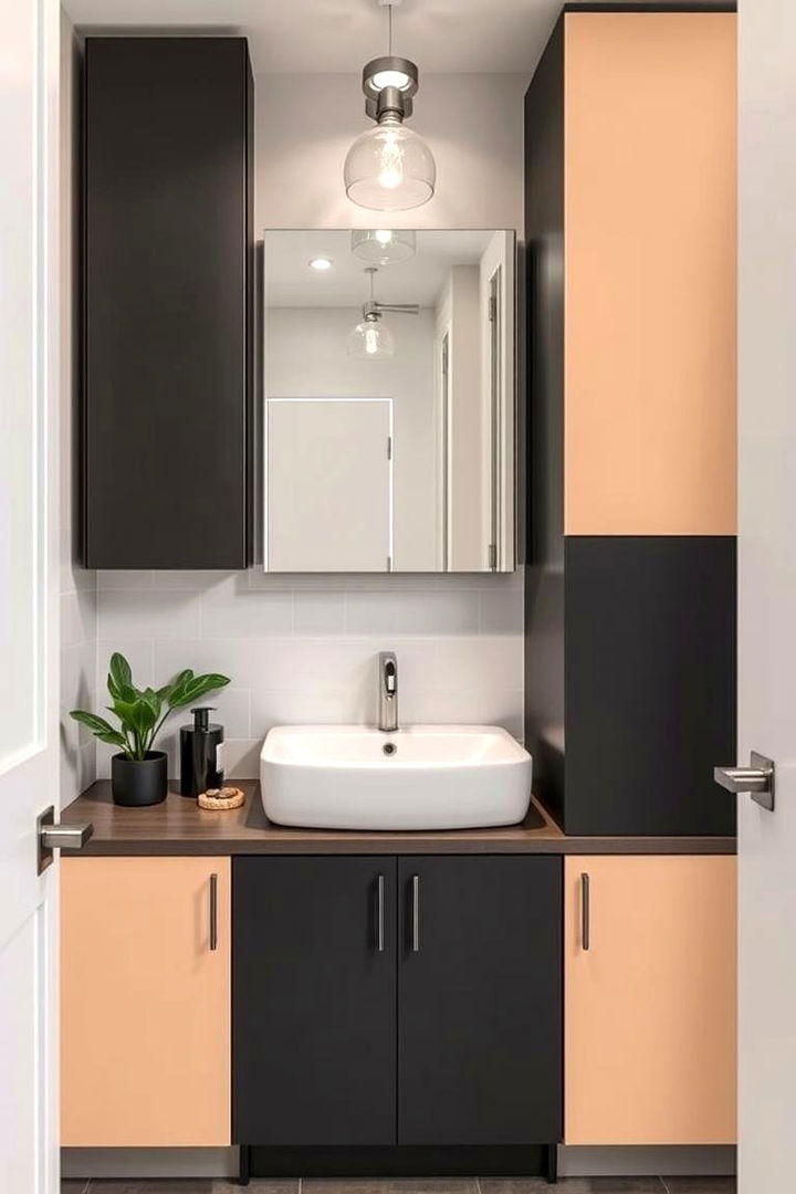Modern Two Tone Magic - 22 Bathroom Cabinet Color Ideas