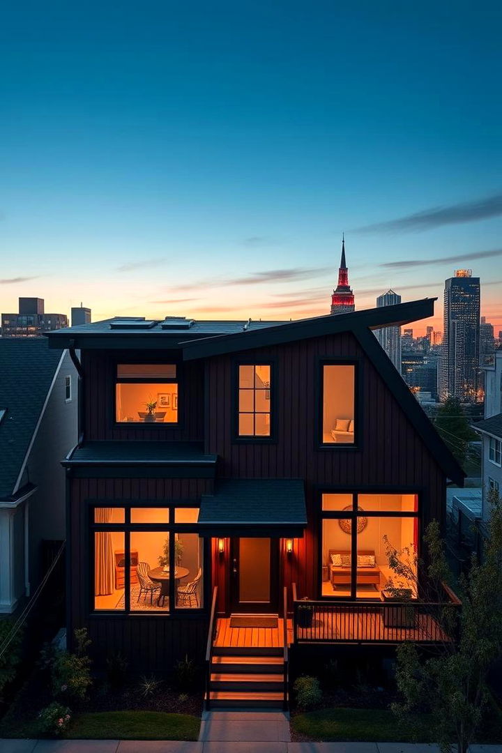 Modern Urban Elegance - 22 Dark Brown House With Black Trim