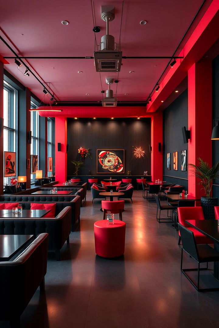 Modern Venue Decor - 22 Red and Black Wedding Ideas