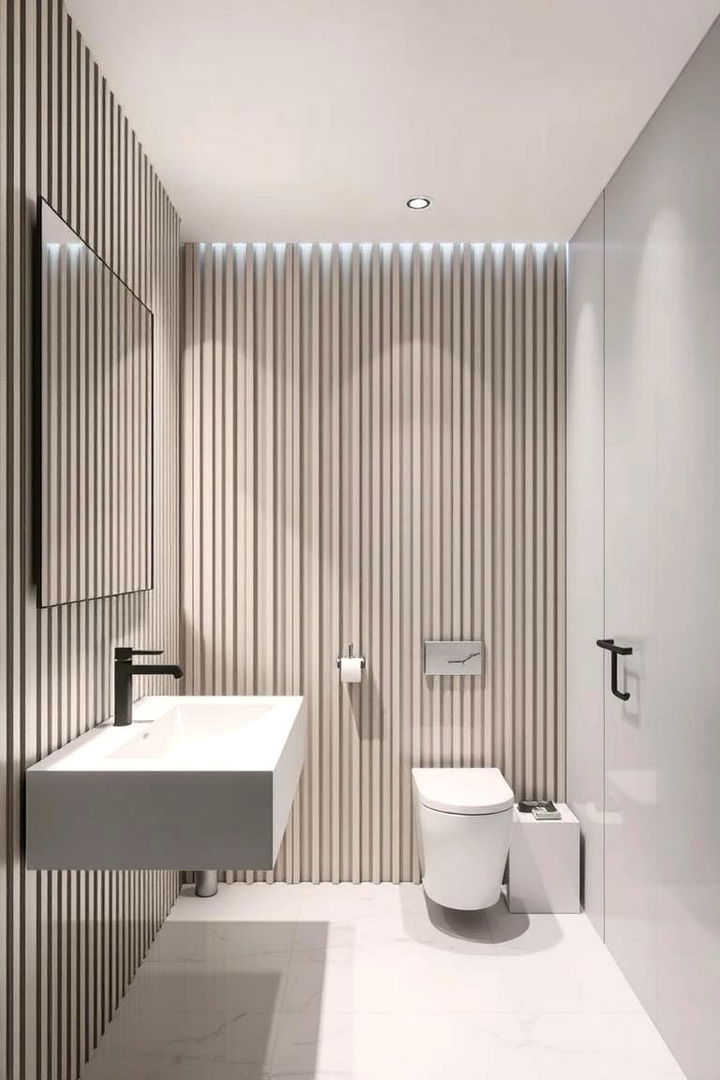 Modern Vertical Slat Wainscoting - 22 Bathroom Wainscoting Ideas