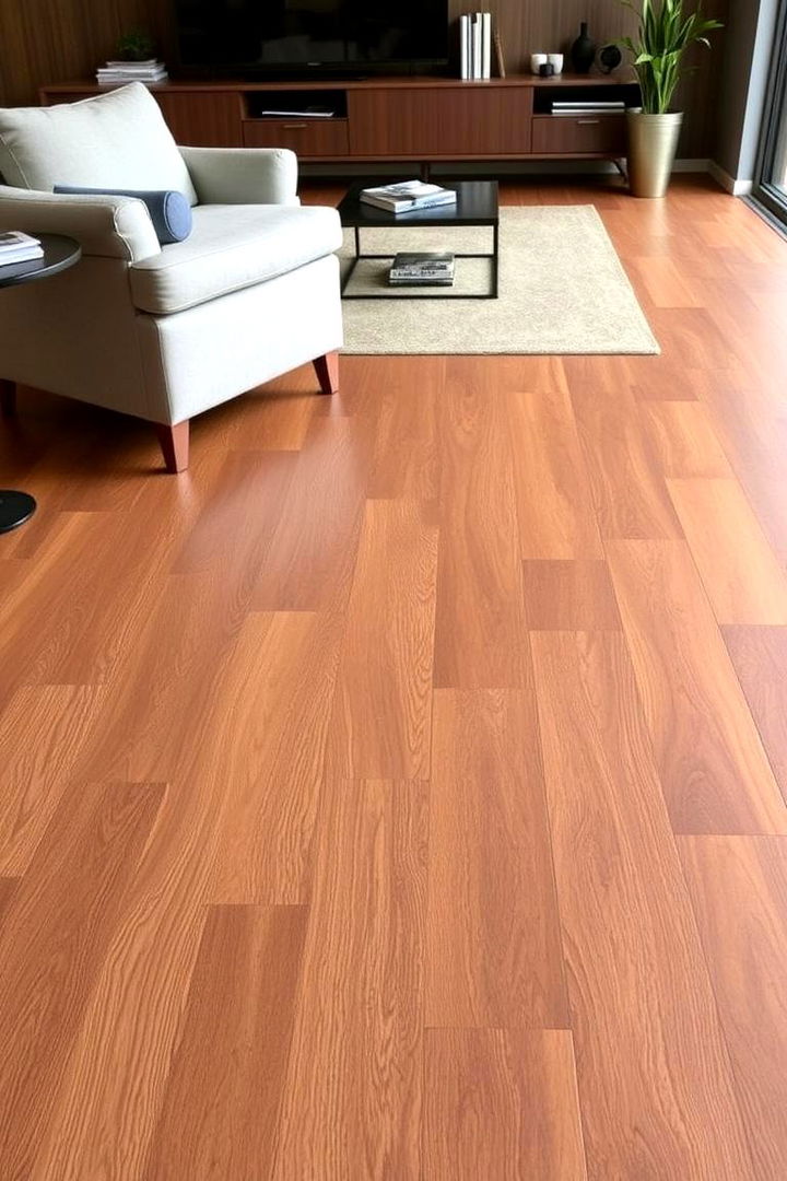 Modern Walnut Finish - 22 Living Room Wood Floor Ideas