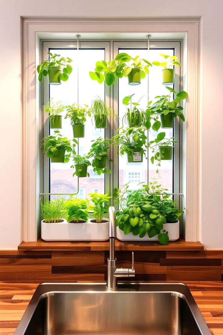 Modern Window Farm Integration - 22 Kitchen Window Ideas Over Sink