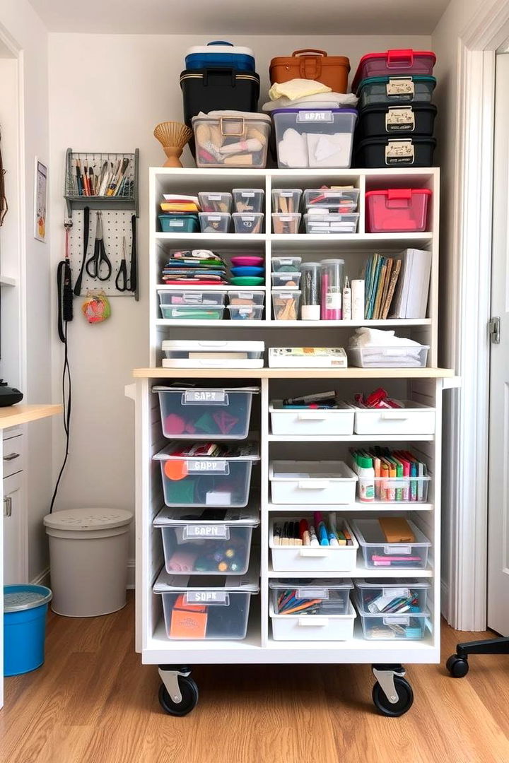 Modular Craft Carts - 22 Small Craft Room Ideas