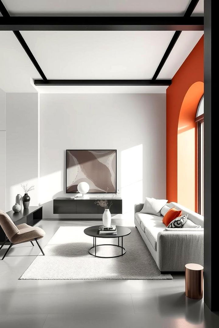 Monochromatic Accented Living Rooms - 22 Colorful Living Room Ideas